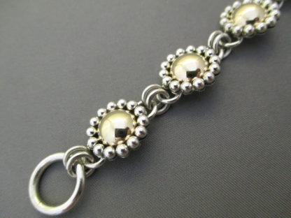 Artie Yellowhorse Sterling Silver &14kt Gold Link Bracelet