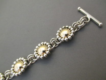 Artie Yellowhorse Sterling Silver &14kt Gold Link Bracelet