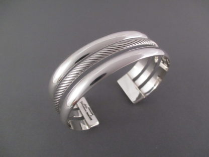 Silver ‘3-Rail’ Bracelet Cuff by Artie Yellowhorse