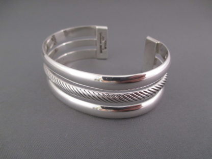Silver ‘3-Rail’ Bracelet Cuff by Artie Yellowhorse