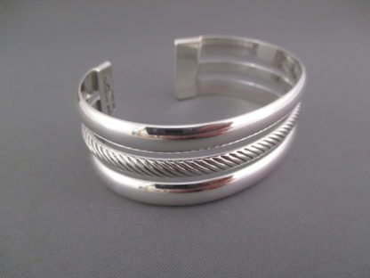 Silver ‘3-Rail’ Bracelet Cuff by Artie Yellowhorse