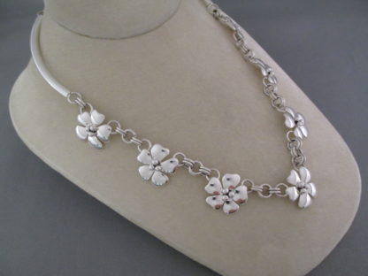 Artie Yellowhorse Sterling Silver Necklace with Flowers