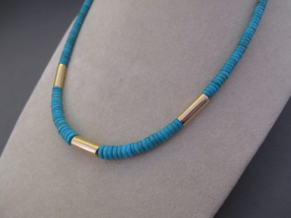 Lisa Chavez 14kt Gold & Sleeping Beauty Turquoise Necklace