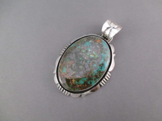 Sterling Silver & Royston Turquoise Pendant by Navajo jewelry artist, Will Denetdale $395-