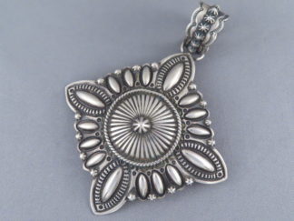 Native American Jewelry - Large Sterling Silver Pendant by Navajo Indian jeweler, Darryl Becenti FOR SALE $395-