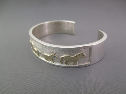 Sean Taylor Silver & Gold ‘Horse’ Bracelet with Turquoise Inlay