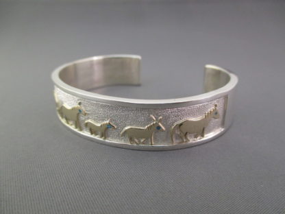 Sean Taylor Silver & Gold ‘Horse’ Bracelet with Turquoise Inlay