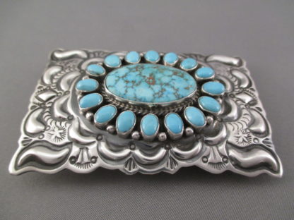 Kingman Turquoise Belt Buckle by Darryl Becenti (Navajo)