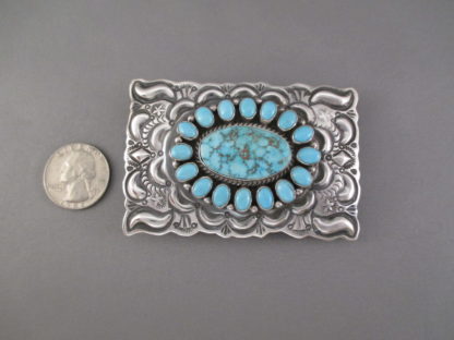 Kingman Turquoise Belt Buckle by Darryl Becenti (Navajo)