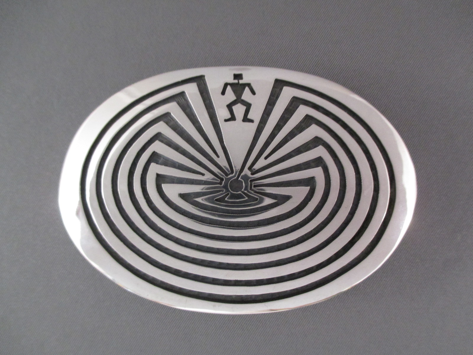 Man in the Maze Sterling Silver Belt Buckle