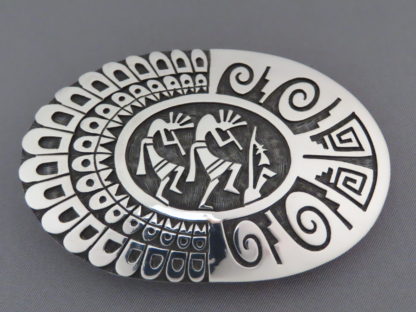 Kokopelli Design Belt Buckle by Gene Pooyouma