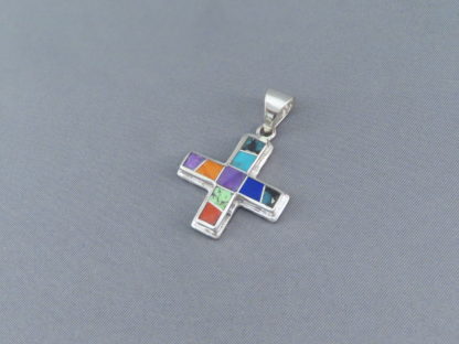 Multi-Color Inlaid Cross Pendant (Reversible)