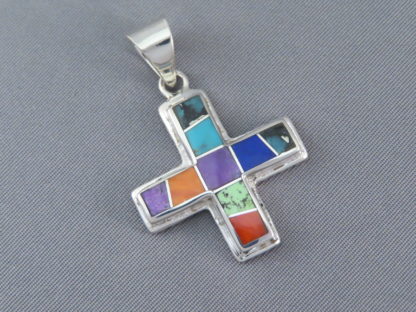 Multi-Color Inlaid Cross Pendant (Reversible)