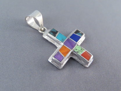 Multi-Color Inlaid Cross Pendant (Reversible)