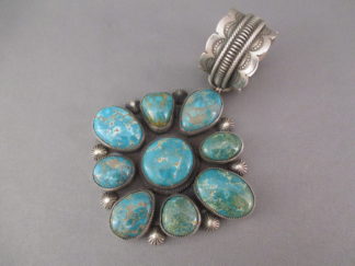 Turquoise Cluster Pendant - Fox Turquoise Pendant by Navajo jewelry artist, Calvin Martinez $1,350-