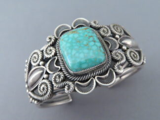 Shop Turquoise Jewelry - Carico Lake Bracelet Cuff by Native American (Navajo) jeweler, Kirk Smith $895- FOR SALE