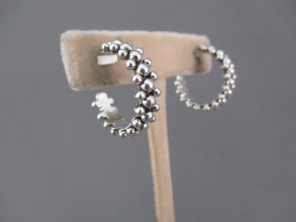 Sterling Silver Hoop Earrings with ‘Dots’ by Artie Yellowhorse