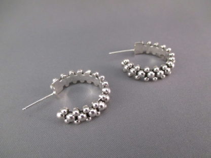 Sterling Silver Hoop Earrings with ‘Dots’ by Artie Yellowhorse