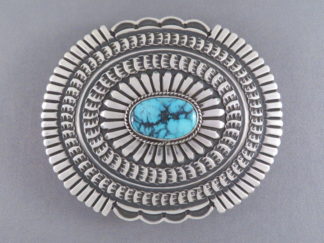 Turquoise Buckle - Ithaca Peak Turquoise Belt Buckle by Navajo jewelry artist, Sunshine Reeves $850- FOR SALE