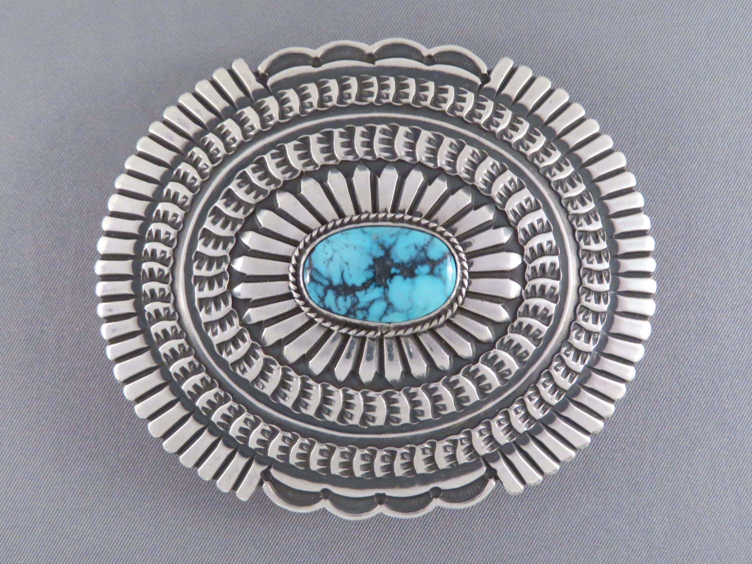 Turquoise Buckle - Ithaca Peak Turquoise Belt Buckle by Navajo jewelry artist, Sunshine Reeves $850- FOR SALE