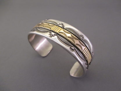 Bruce Morgan Sterling Silver & 14kt Gold Cuff Bracelet