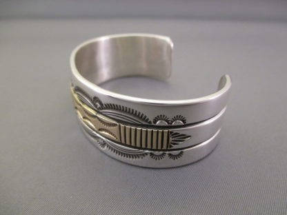 Bruce Morgan Sterling Silver & 14kt Gold Cuff Bracelet