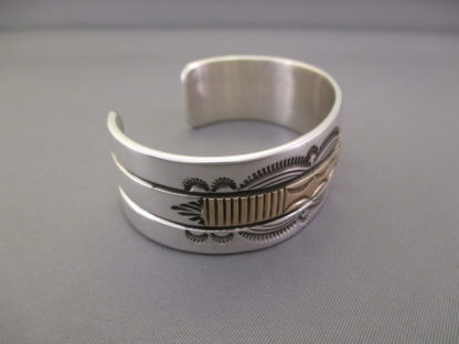 Bruce Morgan Sterling Silver & 14kt Gold Cuff Bracelet