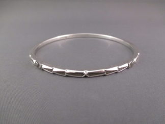 Smaller Stamped Bangle Bracelet by Native American (Navajo) Jewelry artist, Jennifer Curtis $280-