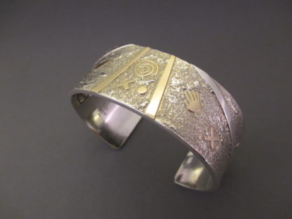 Cody Hunter Cuff Bracelet – ‘Storyteller’ in Sterling & 14kt Gold