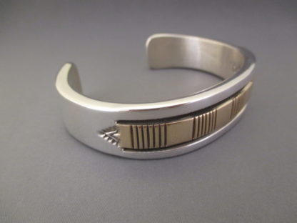 Large Silver & Gold Cuff Bracelet by Bruce Morgan (Men’s Bracelet)