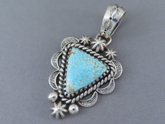 Number Eight Turquoise Pendant Slider by Native American (Navajo) Jewelry Artist, Allison Snowhawk Lee $825- FOR SALE