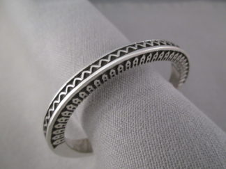 Sterling Silver Cuff Bracelet by Native American Navajo Indian jewelry artist, Lyle Secatero $365-