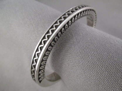 Silver Cuff Bracelet by Lyle Secatero (Navajo)