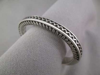 Silver Cuff Bracelet by Lyle Secatero (Navajo)