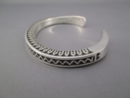 Silver Cuff Bracelet by Lyle Secatero (Navajo)