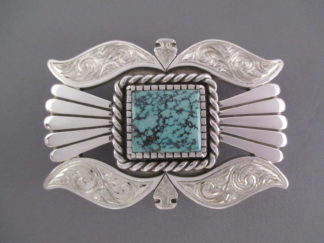 Kingman Turquoise Belt Buckle by Shane Hendren (2017 IACA ‘Artist of the Year’)