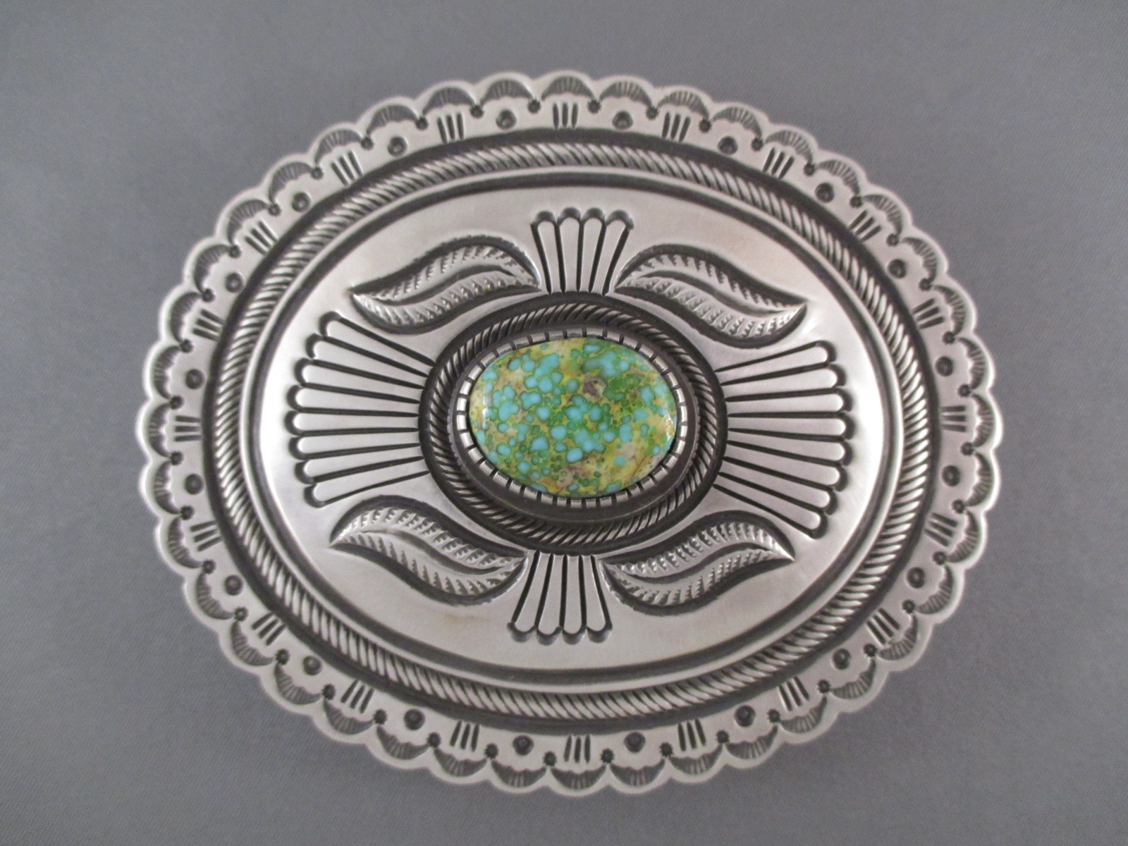 Carico Lake Turquoise Belt Buckle by Calvin Martinez