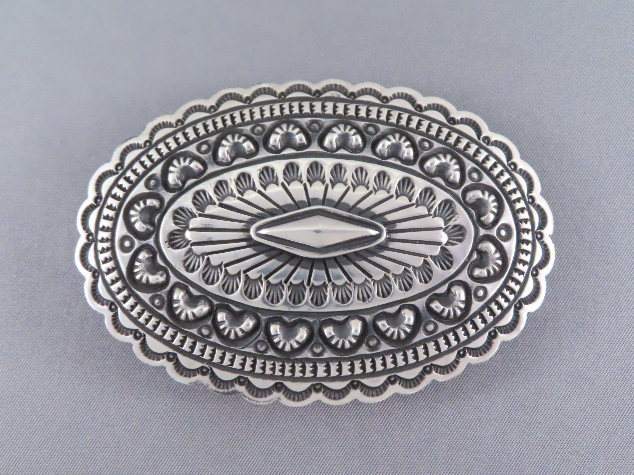 Native American Jewelry - Sterling Silver Belt Buckle by Navajo jeweler, Tsosie Orville White $395- FOR SALE