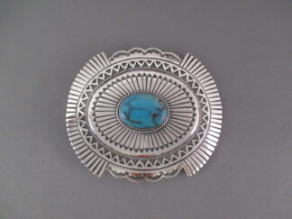 Turquoise Belt Buckle by Mark Yazzie