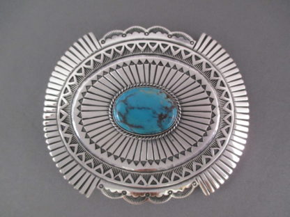 Turquoise Belt Buckle by Mark Yazzie