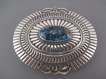 Belt Buckle with Apache Blue Turquoise by Sunshine Reeves