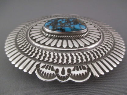 Belt Buckle with Apache Blue Turquoise by Sunshine Reeves