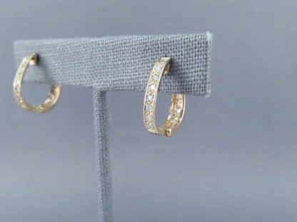 Gold ‘Huggies’ Earrings with Diamonds