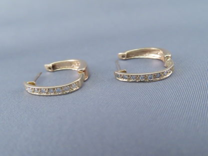 Gold ‘Huggies’ Earrings with Diamonds