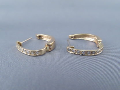 Gold ‘Huggies’ Earrings with Diamonds