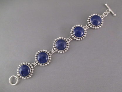 Artie Yellowhorse Lapis Link Bracelet (Wide)