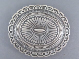 Native American Jewelry For Sale - Sterling Silver Belt Buckle by Navajo jeweler, Arnold Blackgoat $775-