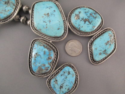 HUGE Morenci Turquoise Squash Blossom Necklace – Vintage