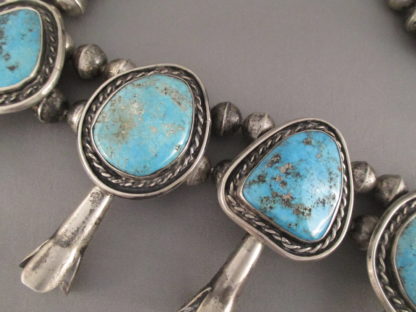 HUGE Morenci Turquoise Squash Blossom Necklace – Vintage