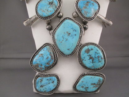 HUGE Morenci Turquoise Squash Blossom Necklace – Vintage